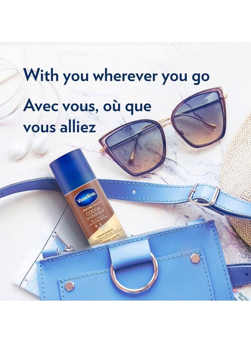 Vaseline Unilever Cocoa Shimmer Jelly Stick Glow Up Body Luminizer For Dewy Radiant Skin 40 g Moisturizing Skin Care - Image 3